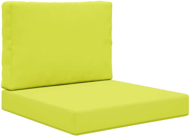vidaXL Sofakissen für Draußen 2-teiliges Set Grün aus Polyester mit Schaumflocken, B/T/H: 60 x 60 x 60 cm - Bild 1