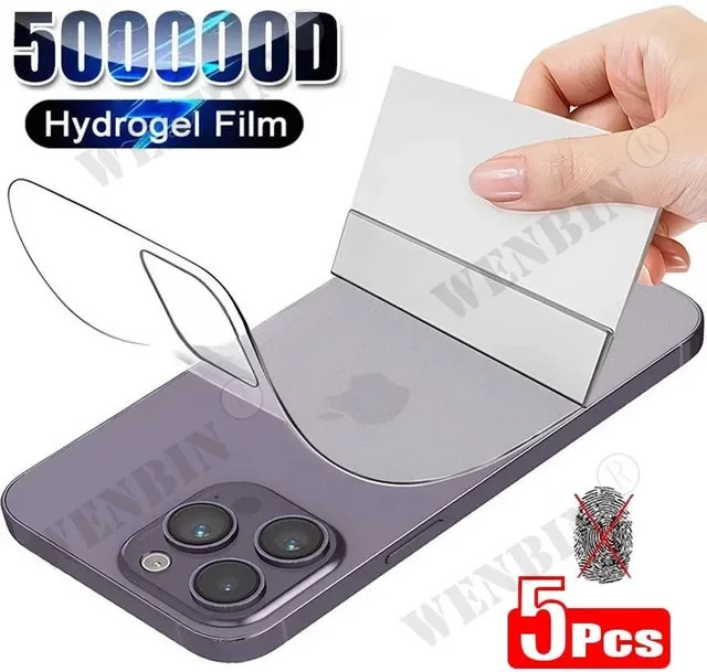 5er Pack Hydrogel Display- und Rückseiten-Schutzfolien für Apple iPhone 16 15 14 13 12 11 Pro Max Plus und iPhone SE 8 7 Plus XR X XS Max, transparent - Bild 1