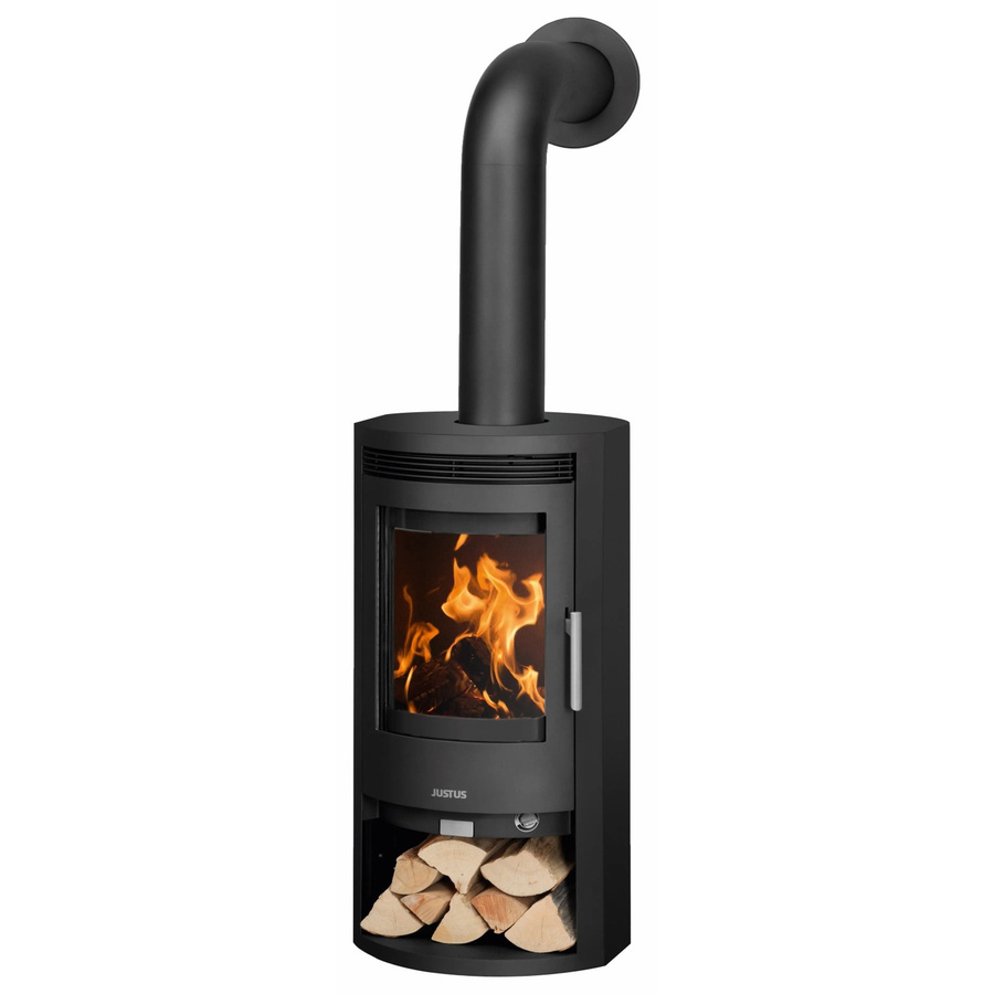 Justus Kaminofen Baltrum 2.0 in Schwarz aus Stahl mit 5,5 kW und Automatik - Bild 2