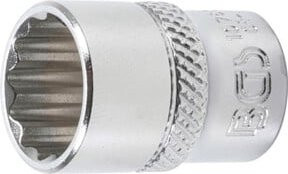 BGS Steckschlüssel-Einsatz Zwölfkant 10783, Antrieb Innenvierkant 6,3 mm (1/4 Zoll), Schlüsselweite 13 mm, Farbe Silber - Bild 1