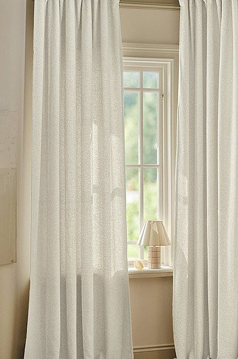 Jotex SANDY Bouclé-Vorhang 2er-Pack, semi-transparent, Beige/Weiß, Breite: 140 cm - Bild 1