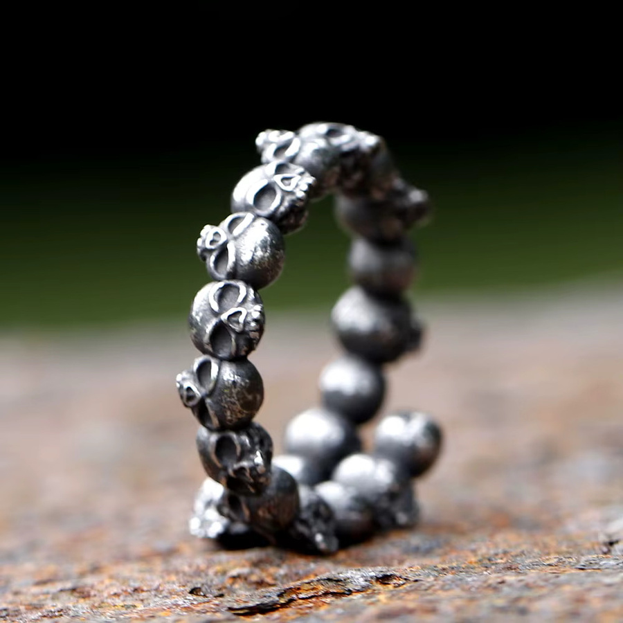 Ring Edelstahl, Vintage, Schädel, Herren - Bild 3