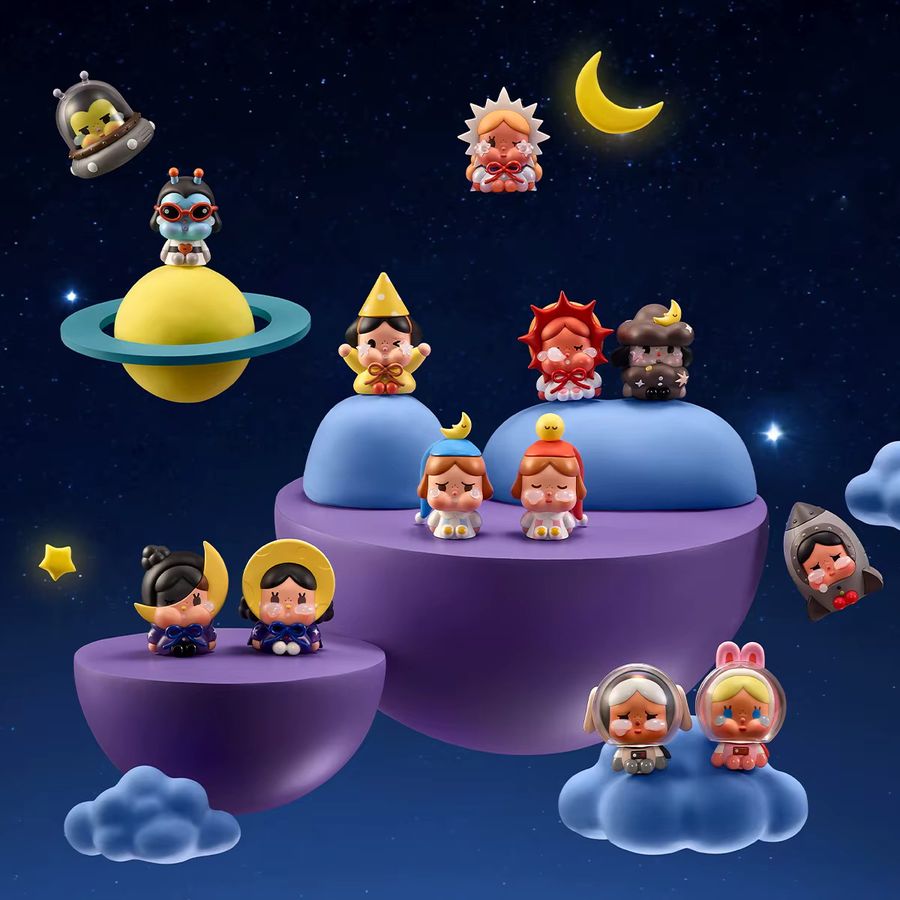 POP MART CRYBABY CRYING TO THE MOON-SITTING SERIES Blind Box Figuren, Multicolor, Sammlerfiguren - Bild 3