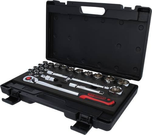 KS Tools CHROMEplus Steckschlüssel-Satz 1/2 Zoll, 22-teilig, Silber - Bild 1