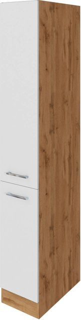 Held Möbel Apothekerschrank Sorrento in Weiß-Wotan mit 2 Auszügen, B/T/H: 30 x 60 x 200 cm - Bild 1