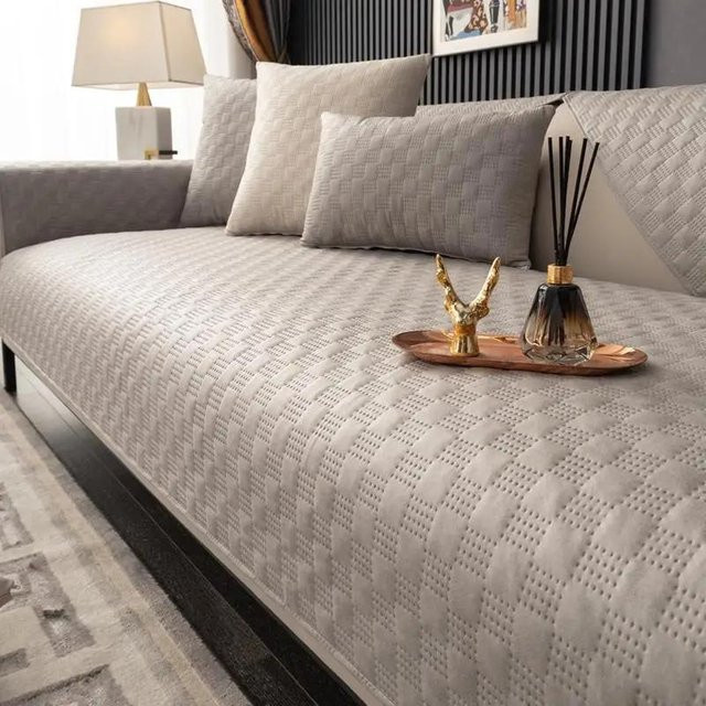 RW-Home Decoration Waschbares Sofakissen aus Polyester in Grau, wasserdichte und rutschfeste Anti-Rutsch-Matte für 1-Sitzer, B/B: 70 x 70 cm - Bild 1