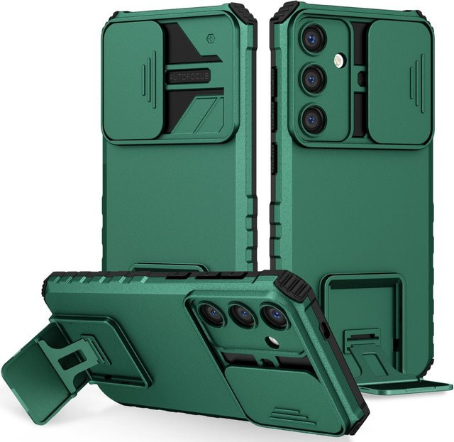 Samsung Galaxy S26 Ultra Plus S25 S24 S23 Handyhülle mit Push-Fenster in Grün aus TPU und PC - Bild 1