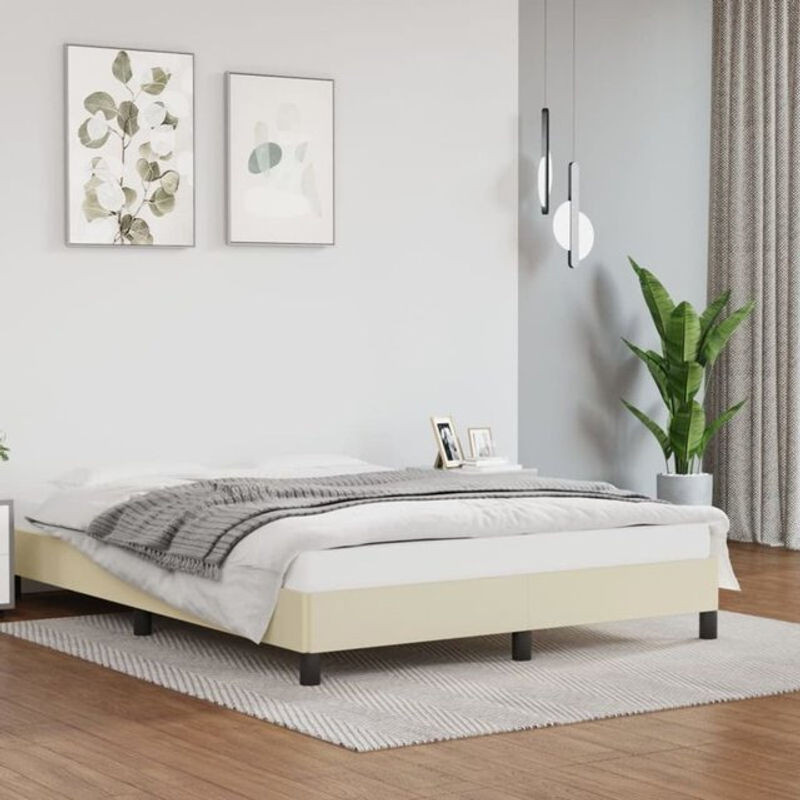 Polsterbett vidaxl in Beige aus Kunstleder und Holzwerkstoff, Breite: 140 cm, Länge: 200 cm - Bild 1