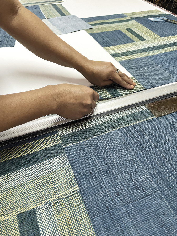 Omexco Tapete Boro AT74 Blau Abstract Textil Non-Woven Modern - Bild 2