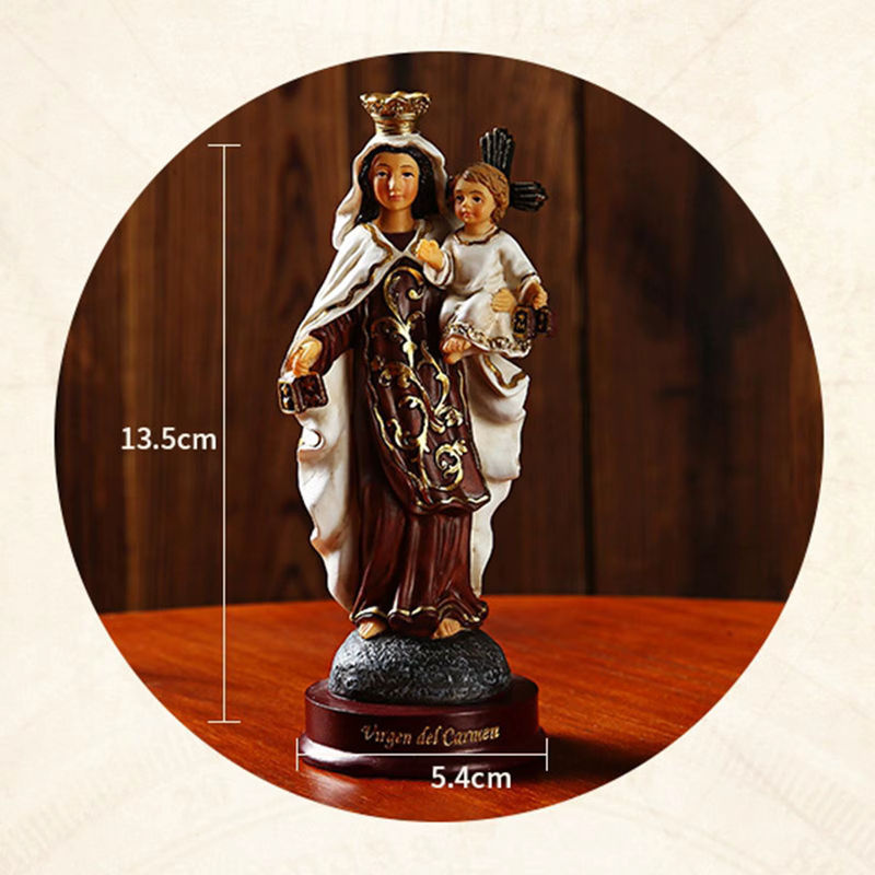 Handgemachte katholische Madonna Mary Statue aus Harz als religiöse Dekofigur für dein Zuhause - Bild 5