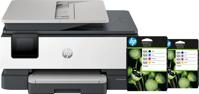 HP OfficeJet Pro 8134e Inkjet Multifunktionsdrucker mit Wi-Fi in Grau und Weiß inklusive 2 schwarzer und 2 Farbpatronen - Bild 1