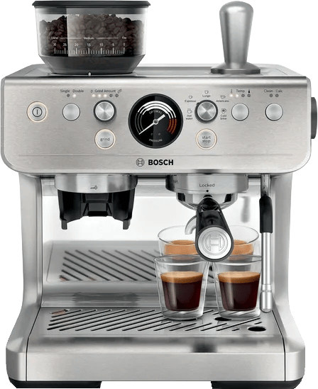 Bosch Series 4 PFE401B3 Kaffeemaschine in Silber aus Edelstahl mit Dampflanze und Tassenwärmer - Bild 1