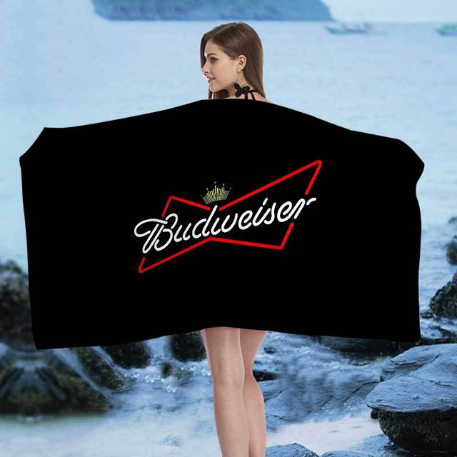 König des Bieres B-Budweiser Strandtuch für Kinder, buntes Mikrofaser-Handtuch, schnelltrocknend und sandfrei, B/B/B: 30 x 30 cm - Bild 1