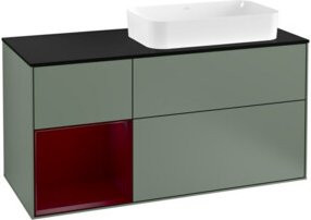 V&B Waschtischunterschrank Finion in Blau matt mit Regal links, B/T/H: 120 x 50,1 x 50,1 cm - Bild 1