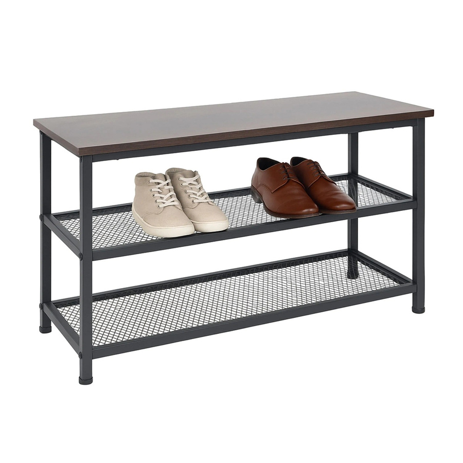 Relaxdays Schuhregal aus Eisen und MDF in Dunkelbraun, B/H/T: 80 x 45 x 30 cm - Bild 2