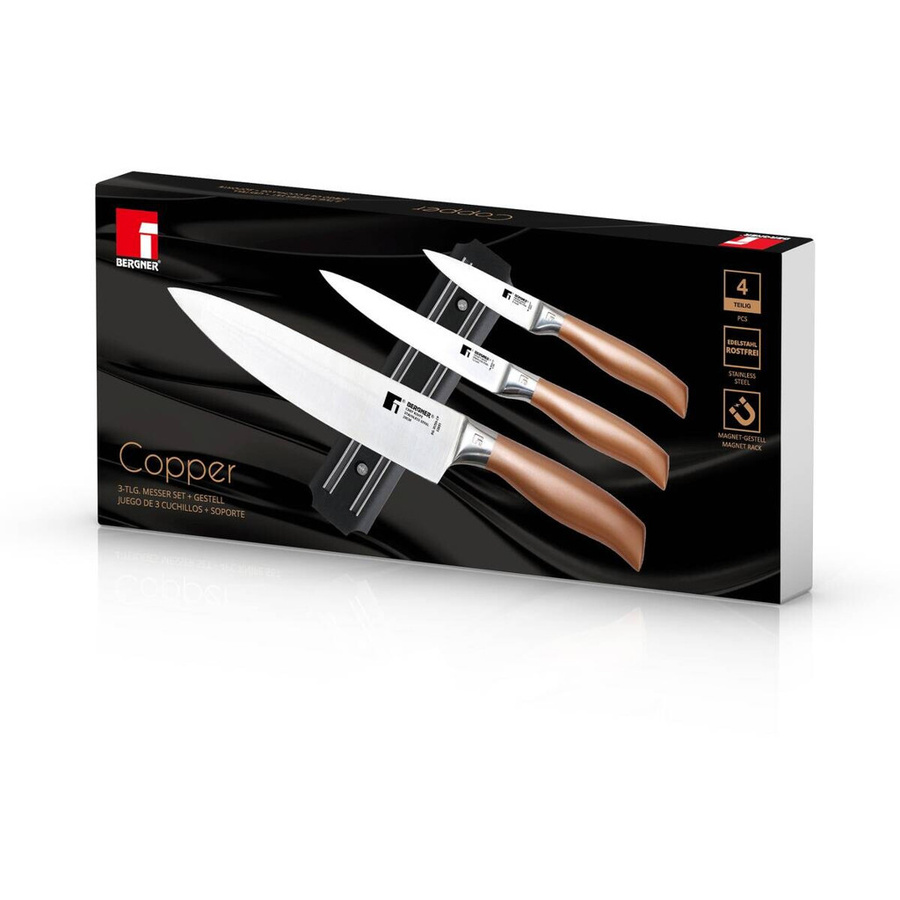 BERGNER Messerset COPPER aus Edelstahl in Silber und Braun, 3-teilig - Bild 2