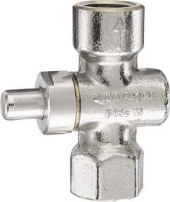 Riegler Manometer-Druckknopfhahn aus vernickeltem Messing in Silber, G 1/2, selbstschließend - Bild 1