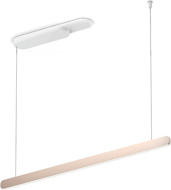 Occhio Mito linear volo 100 up LED-Pendelleuchte in Weiß matt mit Gold matt Kopf für die Tischbeleuchtung inklusive Occhio air Modul und x-tra warm LED (2200K - 3500K) - Bild 1