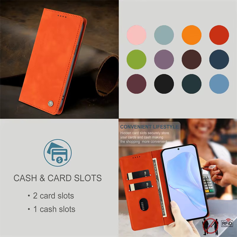 Samsung Galaxy S25 FE SM-S731B Macaron Magnetische Ledertasche Wallet Cover in Bunt - Bild 4