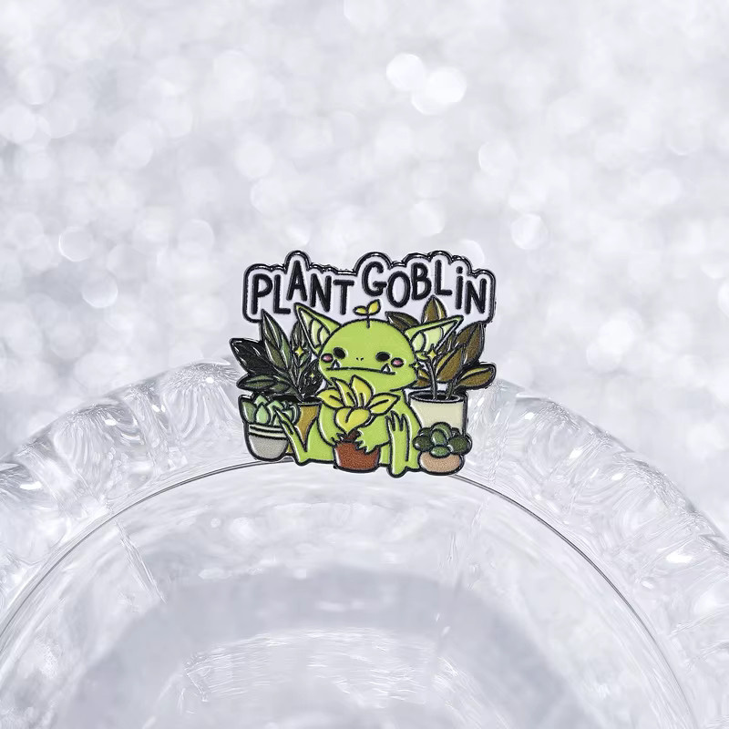 QIHE JEWELRY Anstecknadel Pflanzen-Goblin Cartoon Emaille, Unisex - Bild 2