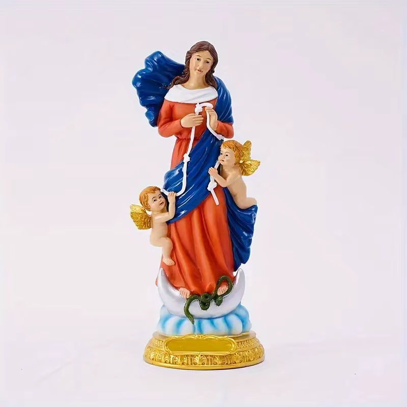 Religiöse Jungfrau Maria Skulptur Mary Undoer of Knots als dekorative Harz-Statue in Mehrfarbig - Bild 2