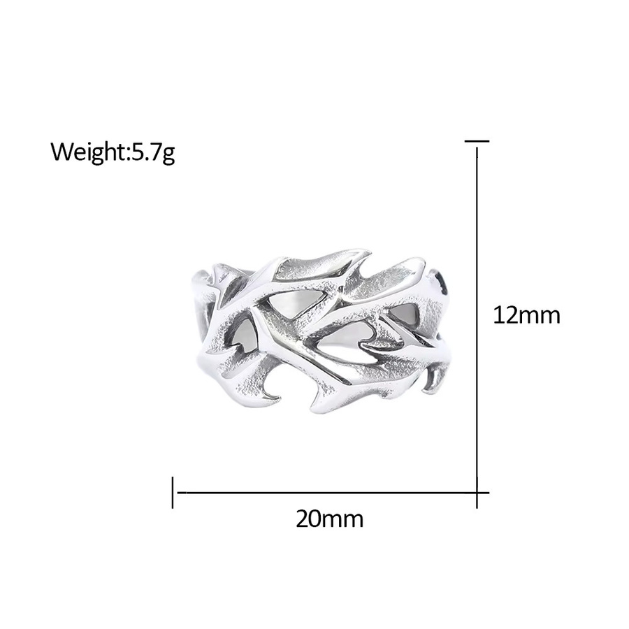 Charm Ring Krone der Dornen, 316L Edelstahl, Silber, Unisex - Bild 3