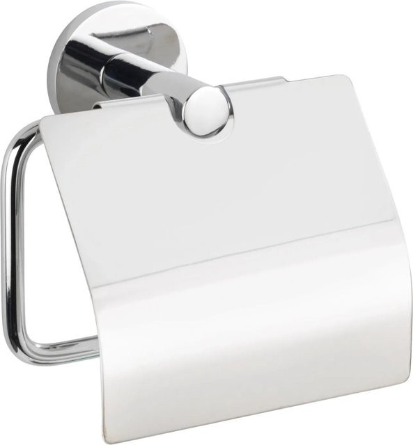 Wenko Toilettenpapierhalter Isera mit Deckel aus Edelstahl in Silber Glänzend, Wandmontage - Bild 1