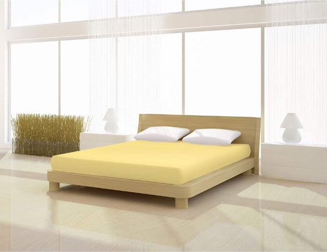 Mr. Sandman Spannbetttuch Jersey Classic in Gelb, B/T: 140 x 200 cm - Bild 1