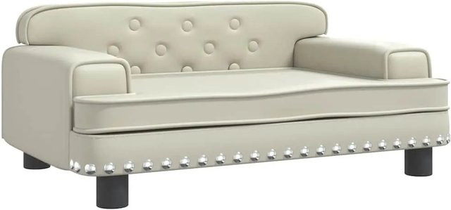 vidaXL Hundebett Sofa aus Kunstleder in Creme, B/T/H: 70 x 45 x 30 cm - Bild 1