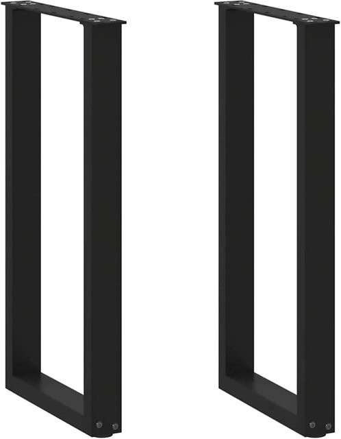 vidaXL Konsolentischbeine U-Form aus Stahl in Schwarz Matt, 2 Stück, B/T/H: 38 x 38 x 72-73 cm - Bild 1