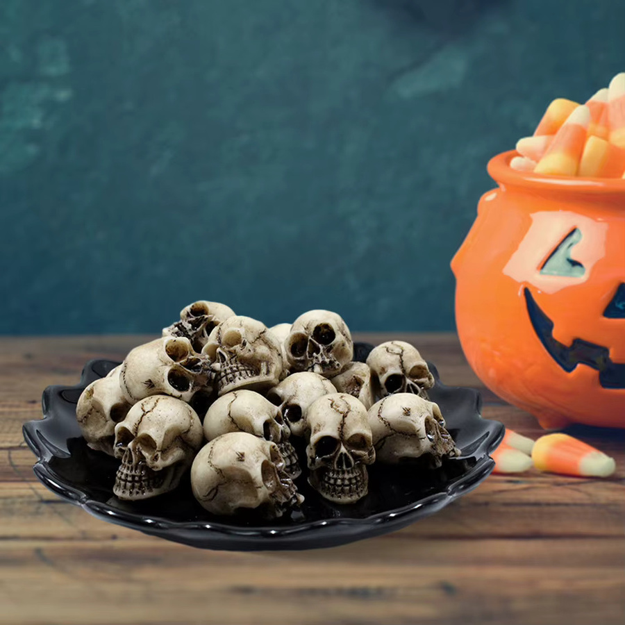 20 Stück Mini-Totenkopf-Figuren von alloet als dekorative Halloween-Skelettmodelle für die Topfpflanzendekoration und den Landschaftsgarten - Bild 4