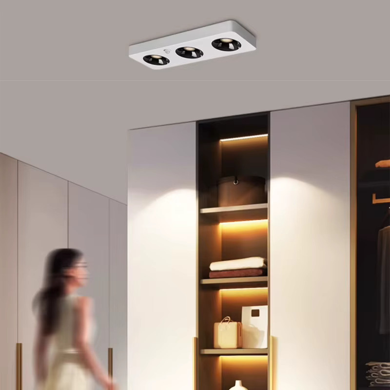 ZYZAO Moderne LED-Aufbau-Deckenleuchte in Weiß, Quadratischer COB-Strahler, Höhe: 3,5 cm - Bild 3