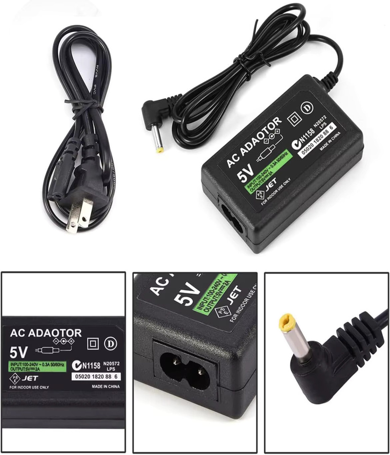 Sony AC-Adapter 5V für PSP 1000 2000 3000 Serie Spielkonsole, Netzteil in Schwarz - Bild 5