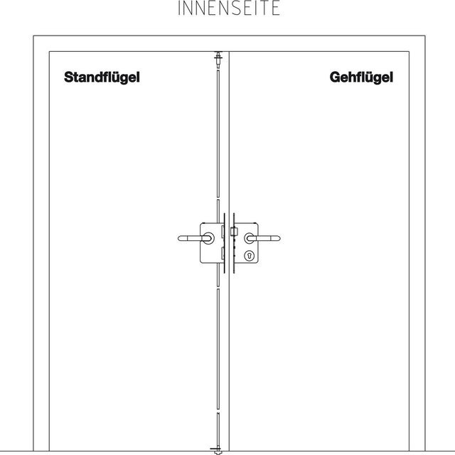 BKS Fluchttürschloss-Set Sylt Funktion E nach EN-179 für 2-flügelige Türen, Dornmaß 65 mm, Edelstahl Silber - Bild 1