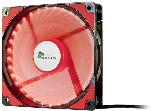 Inter-Tech L12025 PC-Gehäuse-Lüfter Rot und Schwarz, B/H/T: 120 x 120 x 25 mm - Bild 2