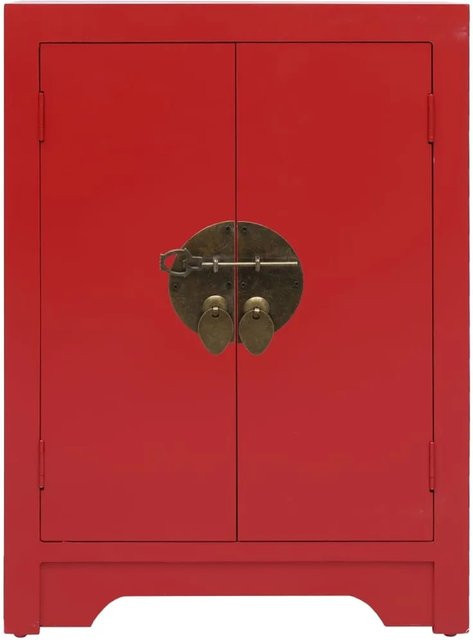 vidaXL Nachttisch aus Paulownia Holz in Rot und Gold, B/T/H: 38 x 28 x 52 cm - Bild 1