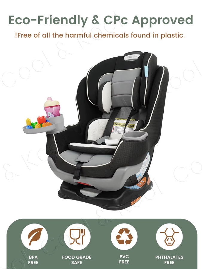 Kisslanding 3-in-1 erweiterbares Kinder-Reisetablett mit 360° Getränkehalter und Untersetzer in Pink - Bild 3