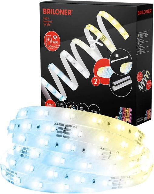 Briloner Pimp your Stripe LED-Band Starter-Set mit CCT-Funktion, WLAN und Bluetooth, Multicolor, 2 m - Bild 1