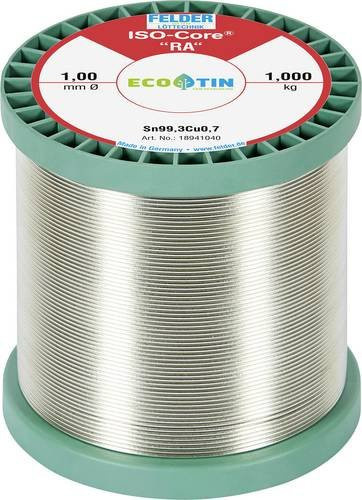 Felder ISO-Core RA Sn99Cu1 bleifreies Lötzinn Sn99,3Cu0,7 in Silber, 1.000 kg, 1 mm - Bild 1