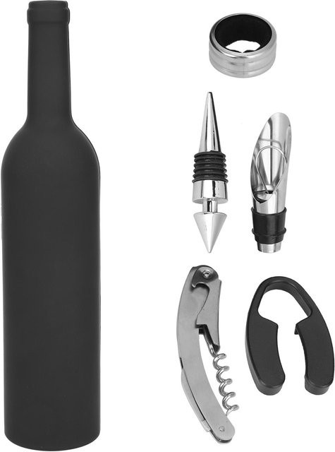CosyHome Weinöffner Set aus Metall in Grau mit Hebelkorkenzieher und Folienmesser - Bild 1