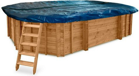 INTERLINE Poolabdeckung Spruce in Blau mit Netz, L x B: 6,40 x 4,00 m - Bild 1