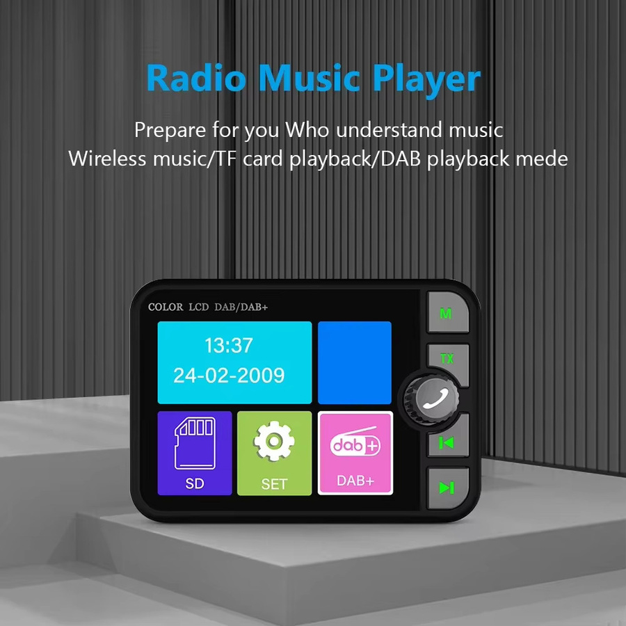 Digitaler DAB/DAB+ und FM Radio Empfänger mit Bluetooth und MP3 Player für europäische Autos, 2,4-2,8 Zoll LCD Display, Schwarz - Bild 3