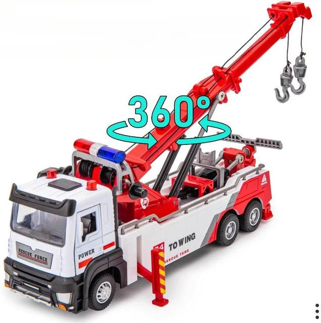 Linyi toy car Doppelhaken Abschleppwagen Transportkran, 1:32, mit Licht und Sound, ab 14 Jahren - Bild 1
