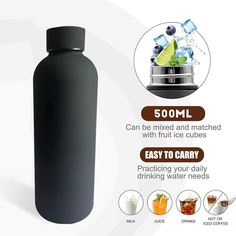 Abay Thermosflasche aus Edelstahl in Schwarz als isolierter Vakuumbecher für Sport und Alltag - Bild 3