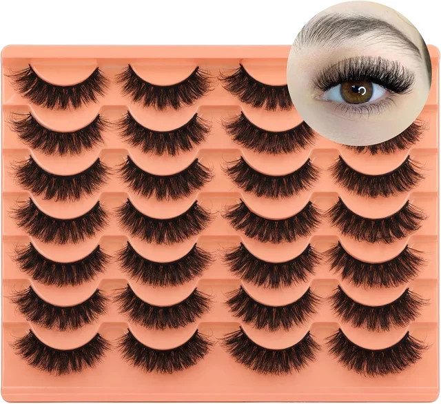 JIEFUXIN Künstliche Wimpern, Black, Natürlich, 14 Paar - Bild 1