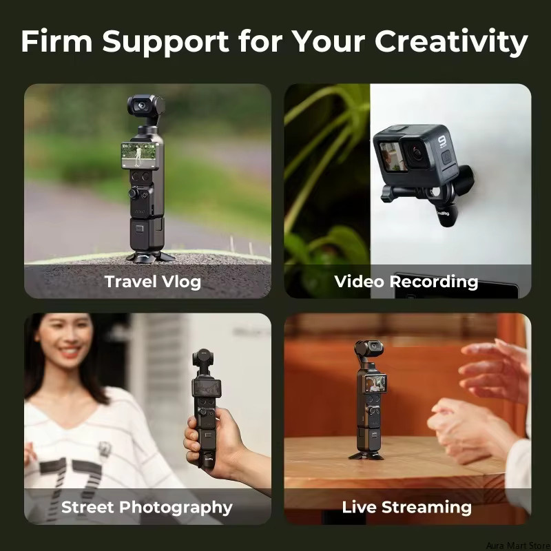 Smallrig Mini-Stativ-Tischständer mit magnetischem Schnellverschluss für DJI Osmo Pocket 3 und 4, Schwarz, Modell 6083 - Bild 3