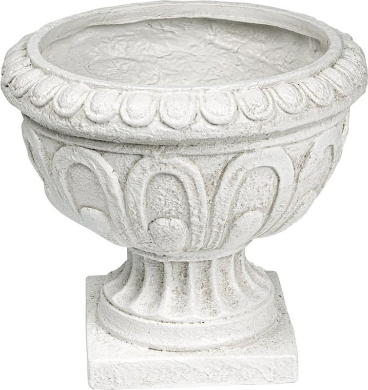 Viva Domo Pflanztopf in Weiß im Vintage-Design mit Steinoptik und geometrischer Form, 10 l - Bild 1
