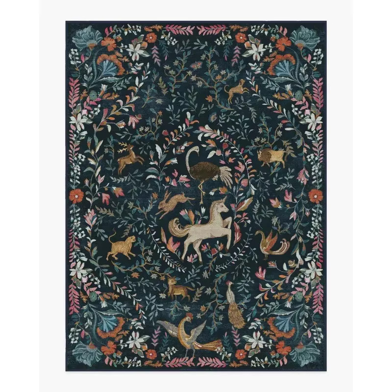 VIKAMA Forest Floral Wohnzimmerteppich in modernem Design, strapazierfähiger rechteckiger Teppich für dein Zuhause - Bild 2