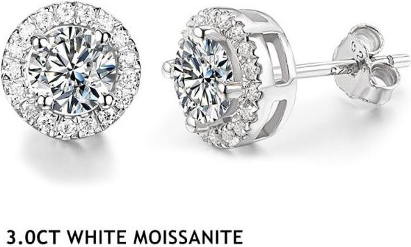 YIRAN Jewelry Ohrringe, 925 Silber, Moissanite, Diamant, Damen - Bild 1