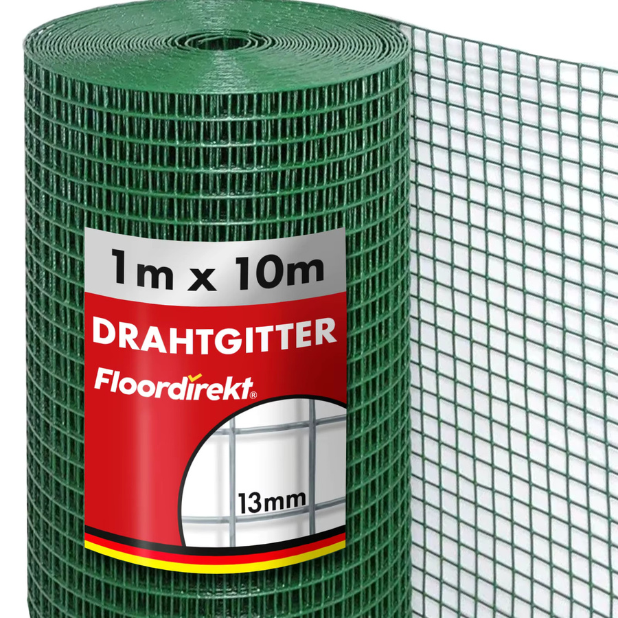 Floordirekt Volierendraht PVC-beschichtet geschweißt, Grün, Maschenweite: 12,7 x 12,7 mm - Bild 2